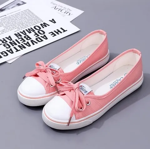 Tênis Feminino Casual Esportivo de Lona Branco Pequeno para o Verão, Plataforma Macia