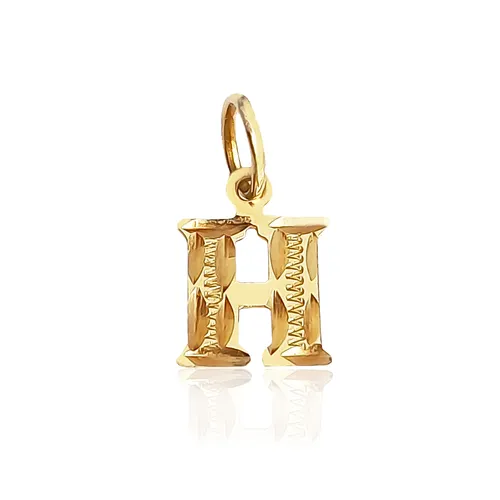 Pingente Letra "H" 1,9cm em Ouro 18K