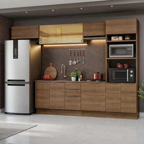 Armário de Cozinha Completa 330cm Rustic Stella Madesa 04