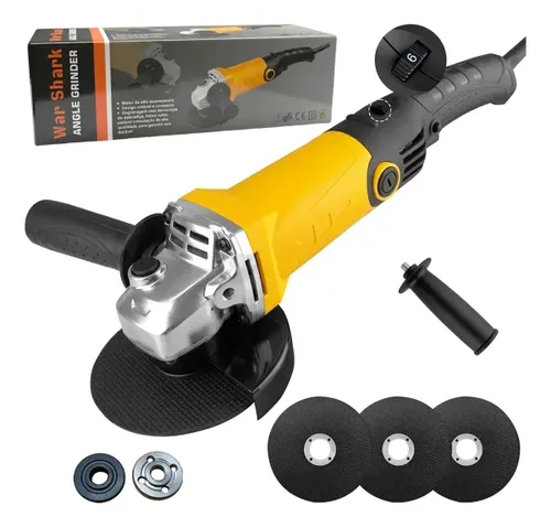 Esmerilhadeira Lixadeira Angular 950w 6 Velocidades 115mm Amarelo 60hz