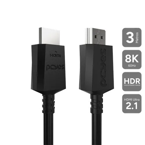 Cabo HDMI PCYES 2.1 Ultra 8K 60Hz 4K 144Hz 3m PHU21-3