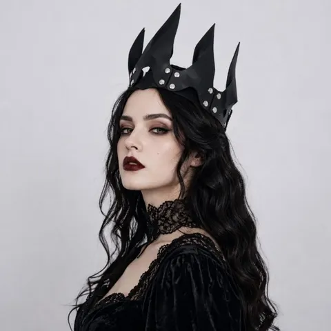 Coroa de chamas para mulher, ideal para o Halloween, coroa de fantasia de rainha diabólica gótica, acessório para festas de cosplay e interpretação de personagens no estilo punk sombrio.