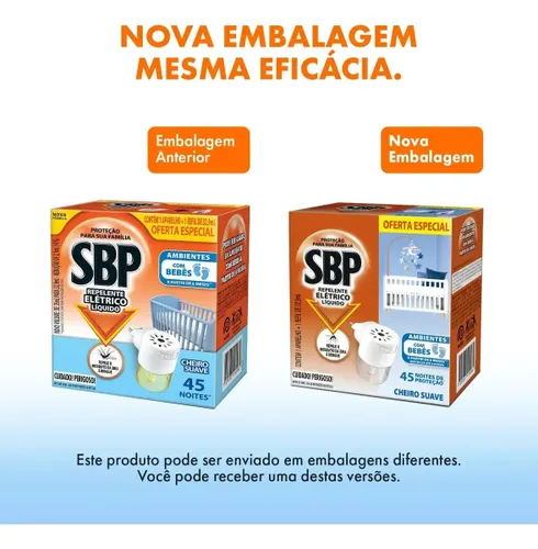 Repelente Elétrico Líquido SBP Aparelho + Refil 32,9 mL