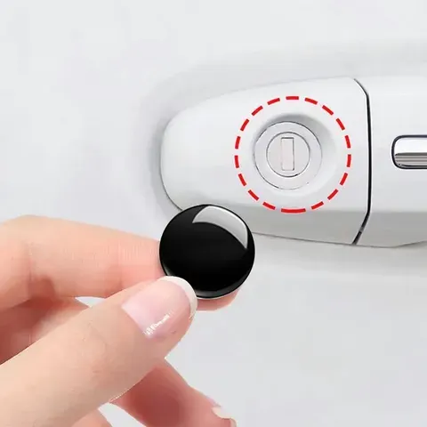 Fechadura da porta do carro buraco adesivo porta fechadura guarnição adesivos de proteção 4 pçs decoração capa anel proteção acessórios da porta automática