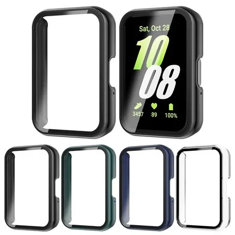 Capa Protetora para Smartwatch Samsung Galaxy Fit3 com Protetor de Tela de Vidro Temperado Design Integrado