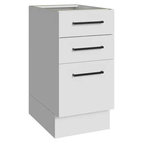 Balcão de Cozinha 40 cm 3 Gavetas (Sem Tampo) Branco Agata Madesa