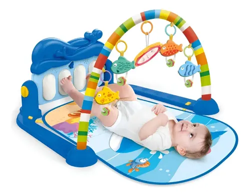 Tapete de Atividades Baby com Play Piano Baleia Azul - Interativo