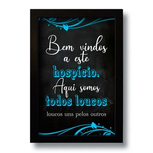 Quadro Decorativo Frase Bem Vindos 33x43 cm