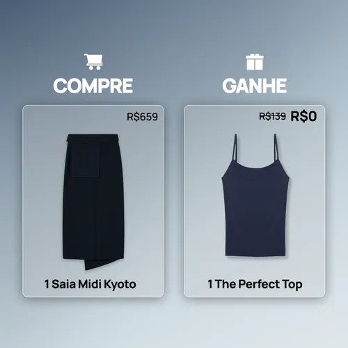 Compre 1 Saia Midi Alfaiataria Tech Kyoto FutureForm e Ganhe 1 The Perfect Top