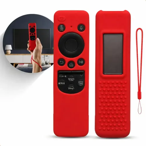 Capa Controle Remoto para Tv Samsung Silicone Bn59-01432a Cor Smart Capinha Protetora 2023 Solar Case 4k Qled Cell Cristal Led Serie Impermeável Remote Uhd Solarcell Vermelho Mirise