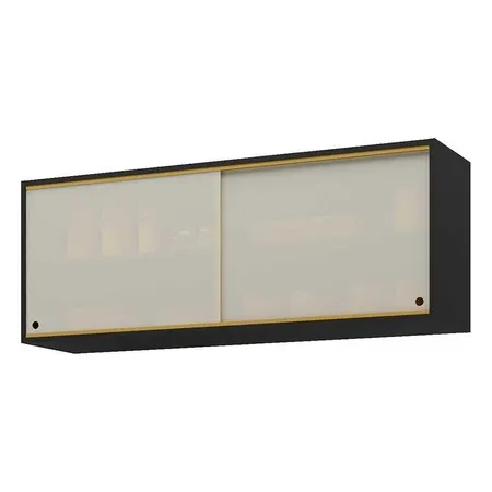 Armário de Cozinha Aéreo 120cm 2 Portas Vidro Veneza Multimóveis V3683