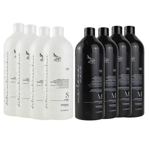 Kit Zap Me Leva+ 4 Shampoo e Máscara (2 x 1 Litro)