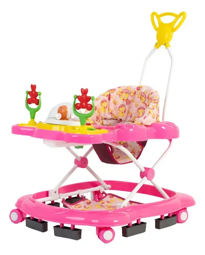Andador Infantil Musical para Bebê Megaluxo Jumbo Baby Rosa