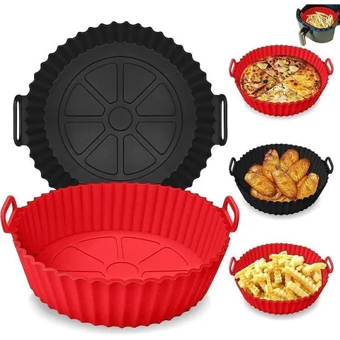 Forros de Silicone para Air Fryer, Panela de Silicone Reutilizável para Air Fryer, Forros de Silicone Seguros para Alimentos, Antiaderentes, Acessórios para Cesto de Air Fryer