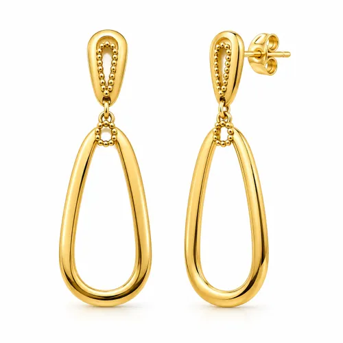 Brinco Grande Oval em Ouro 18K