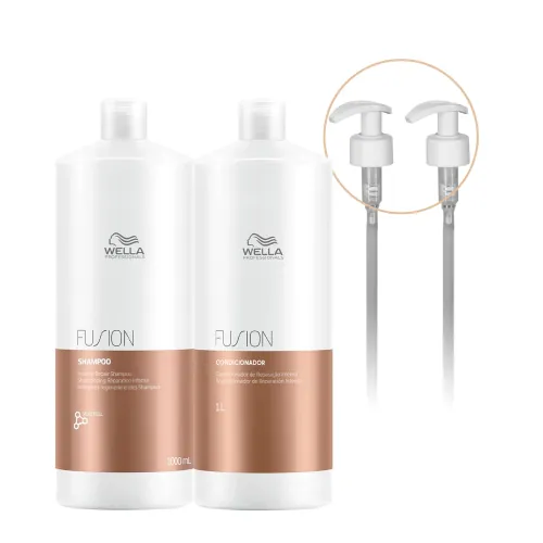 Kit Shampoo e Condicionador Wella Professionals Fusion 1 Litro com Válvulas
