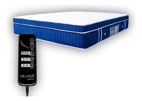 Colchão Mag Controle Massageador Casal 1,38x1,88 Allmag Cor Azul-celeste