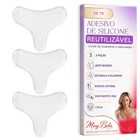 Kit com 3 Silicone Peito Adesivo Anti Rugas Adesivo de Silicone Anti Rugas Colo Placa de Silicone para Colo Skin Care