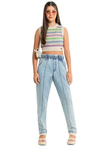 Regata Cropped Juvenil em Tricô (Bege) Gloss