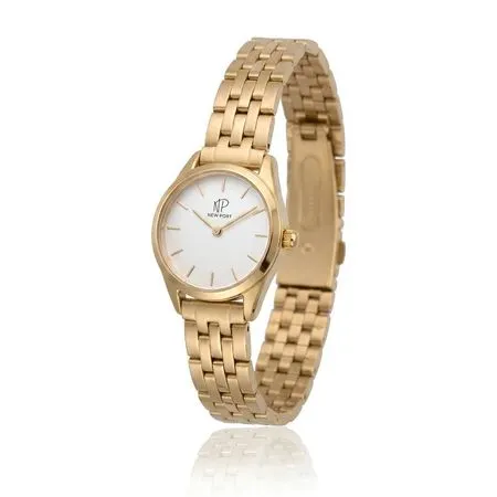 Relógio Feminino Dourado Elegante Delicado Pequeno New Port