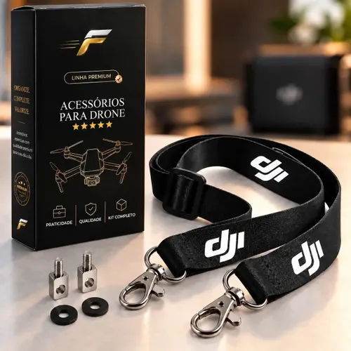 Alça Cordão para Controle de Drone DJI Smart Controller MAVIC Rc1, Rc2, Rc Pro Preto