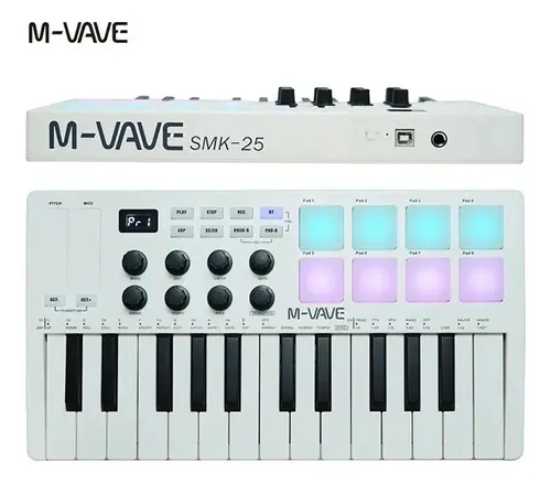 Teclado Controlador M-vave Smk-25 - Midi 25 Teclas