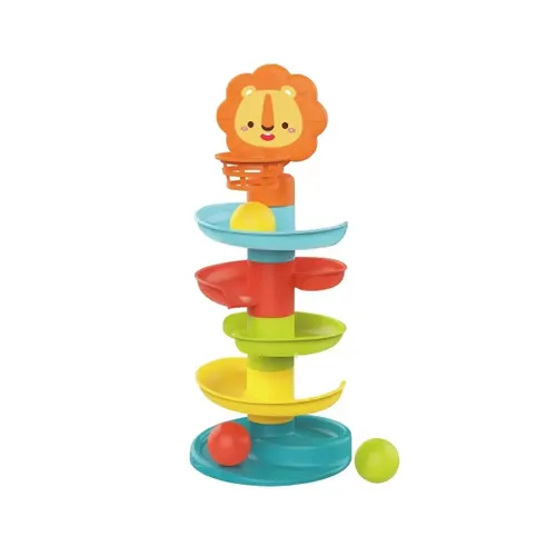Brinquedo Educativo Bebê Torre Espiral de Bolinhas Chocalho Cesta Interativa Slide Maxi Baby