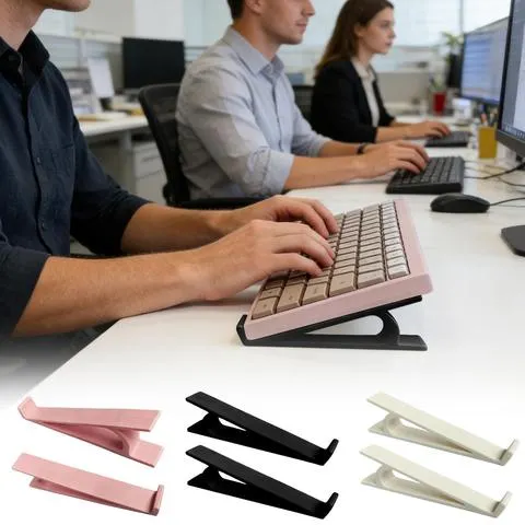 Suporte Universal para Teclado com Inclinação, 2 Peças, Elevador de Teclado para Mesa, Ideal para Estudantes, Professores, Mulheres e Homens, para Uso Diário na Escrita