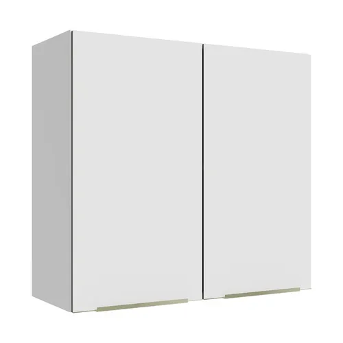 Armário Aéreo 70 cm 2 Portas Branco/Branco Veludo Lux Madesa