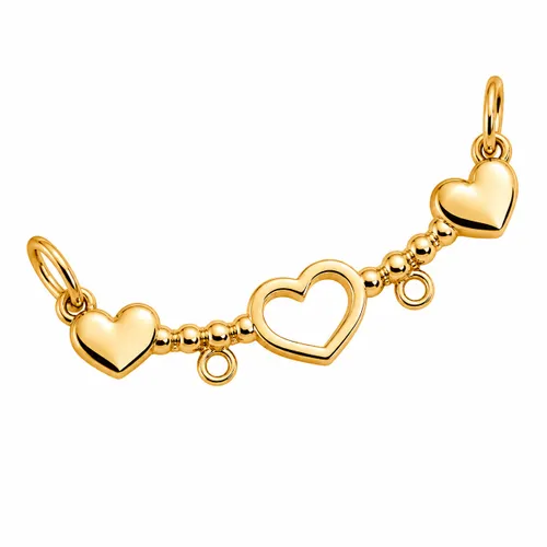 Pingente Canga Coração 2 Lugares 2,3 cm em Ouro 18K