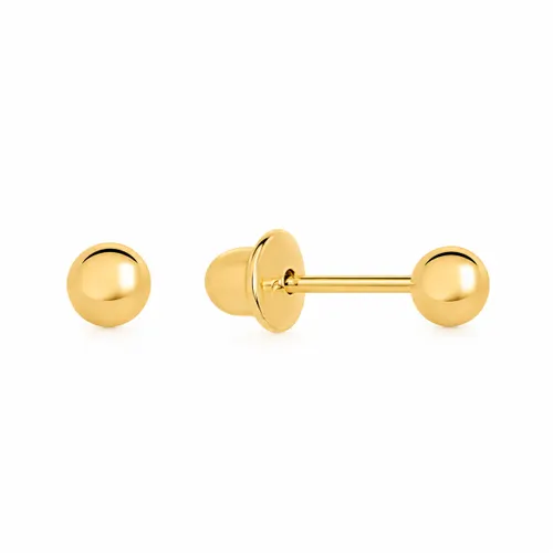 Brinco Bola Baby 3mm em Ouro 18K