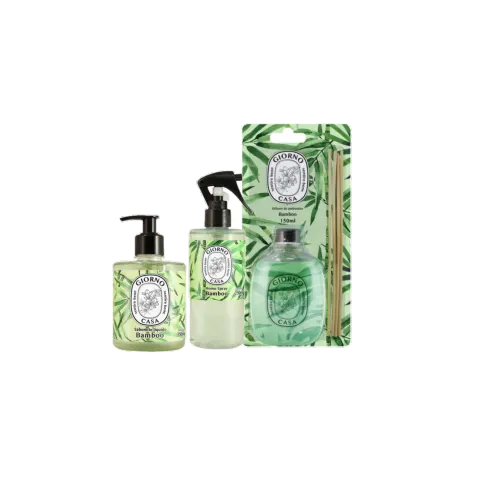 Kit Giorno Casa Sentire Bene Bamboo Difusor Sabonete Líquido e Home Spray