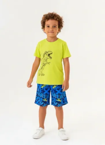 Conjunto com Camiseta e Bermuda para Menino (Amarelo) Guloseima