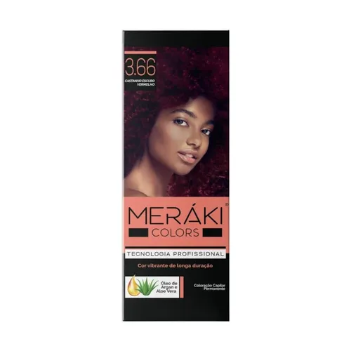 Kit Tintura Meráki Color Castanho Escuro Vermelho 3.66 125gr