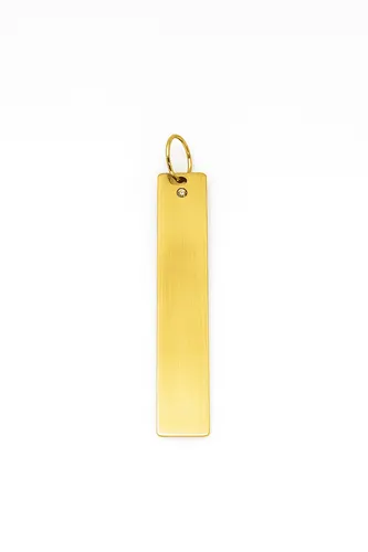 Pingente Placa Lisa 4,5 cm 1 Diamante em Ouro 18k