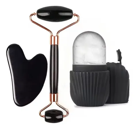 1/2/3 pçs rolo de gelo facial cuidados com a pele conjunto de rolo de gelo, rolo facial guasha facetool conjunto, rolo de massagem facial levantamento contorno