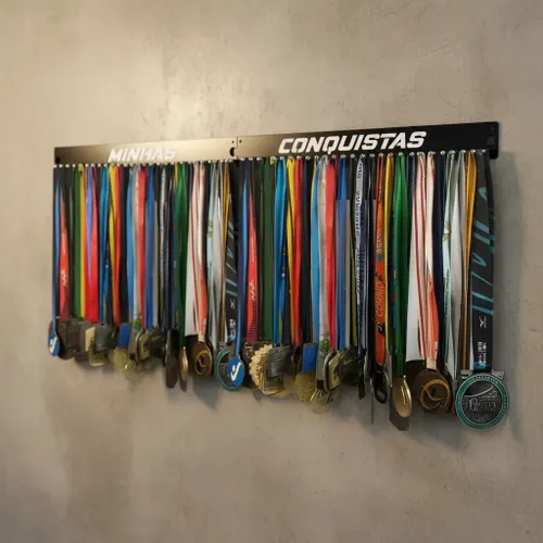 Porta Medalha 2 Modulos para Até 200 Medalhas Cor Preto