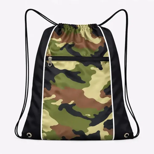 Mochila Sacola de Academia para Esporte Porta Chuteira Tênis Cor Exército Liso