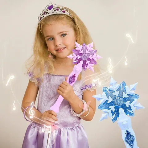 1 pçs brinquedo varinha mágica das crianças para filha natal aniversário presente de ano novo, música luminosa elétrica princesa cana vestido de natal