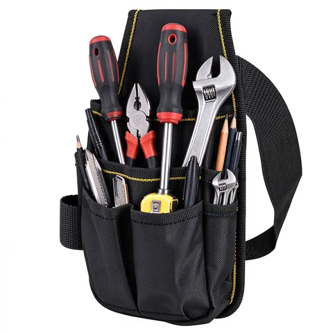 Bolsa de Ferramentas para Cintura com Clipe de Cinto, Organizador de Armazenamento de Ferramentas Mini para Eletricistas, Carpinteiros e Construtores