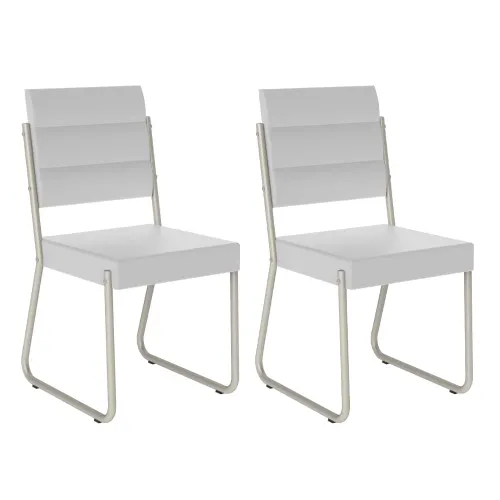 Conjunto 2 Cadeiras de Jantar 1736 Carraro Branco