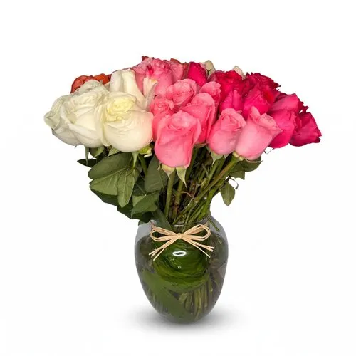 Arranjo de Rosas em Tons Claros