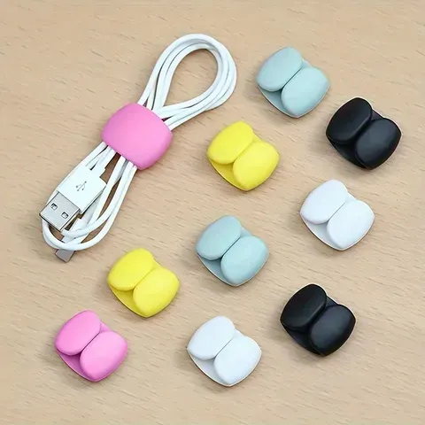 10pcs clipes organizadores de cabos multifuncionais para carregamento e cabos de fone de ouvido - plástico durável