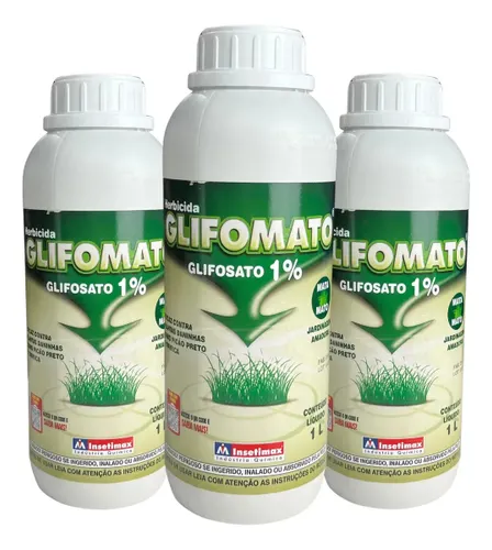 3x Elimina Mato com 3l Kit Eficaz Não Seletivo Jardinagem