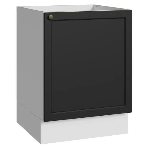 Balcão de Cozinha 60 cm 1 Porta (Sem Tampo) Branco/Preto Vik Madesa
