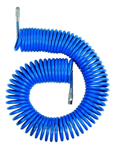 Mangueira Espiral Corneta 8mm 10m Encaixe 1/4 Azul Compressão