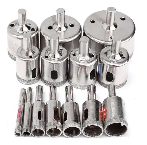 Jogo com 15 Brocas Diamantadas 6-50mm Vidro Ceramica Piso MFL