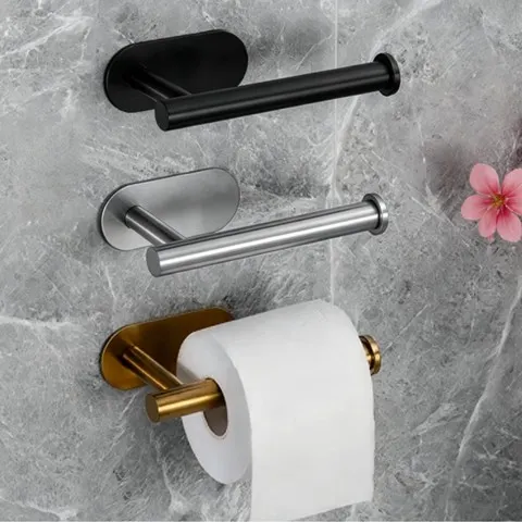 Suporte adesivo para papel higiénico em aço inoxidável da Homefish, resistente à água, para pendurar lenços de papel, acessório para casa de banho, suporte para toalhas de papel.