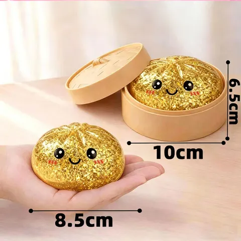 Dumplings Sensoriais Coloridos com Glitter em 6 Estilos, Brinquedo Anti-stress com Caixa