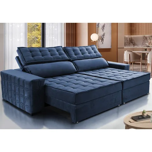 Sofá Retrátil e Reclinável Cama inBox Big Star com SoftGel D40 Velupluma